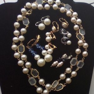 Vintage Lot of Faux Pearl Costume Jewelry.